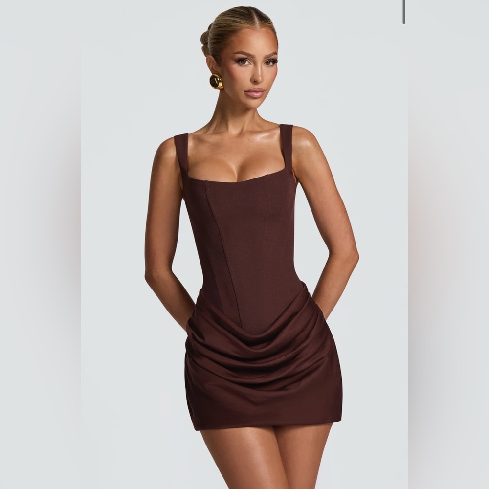 Elegant Brown Mini Dress